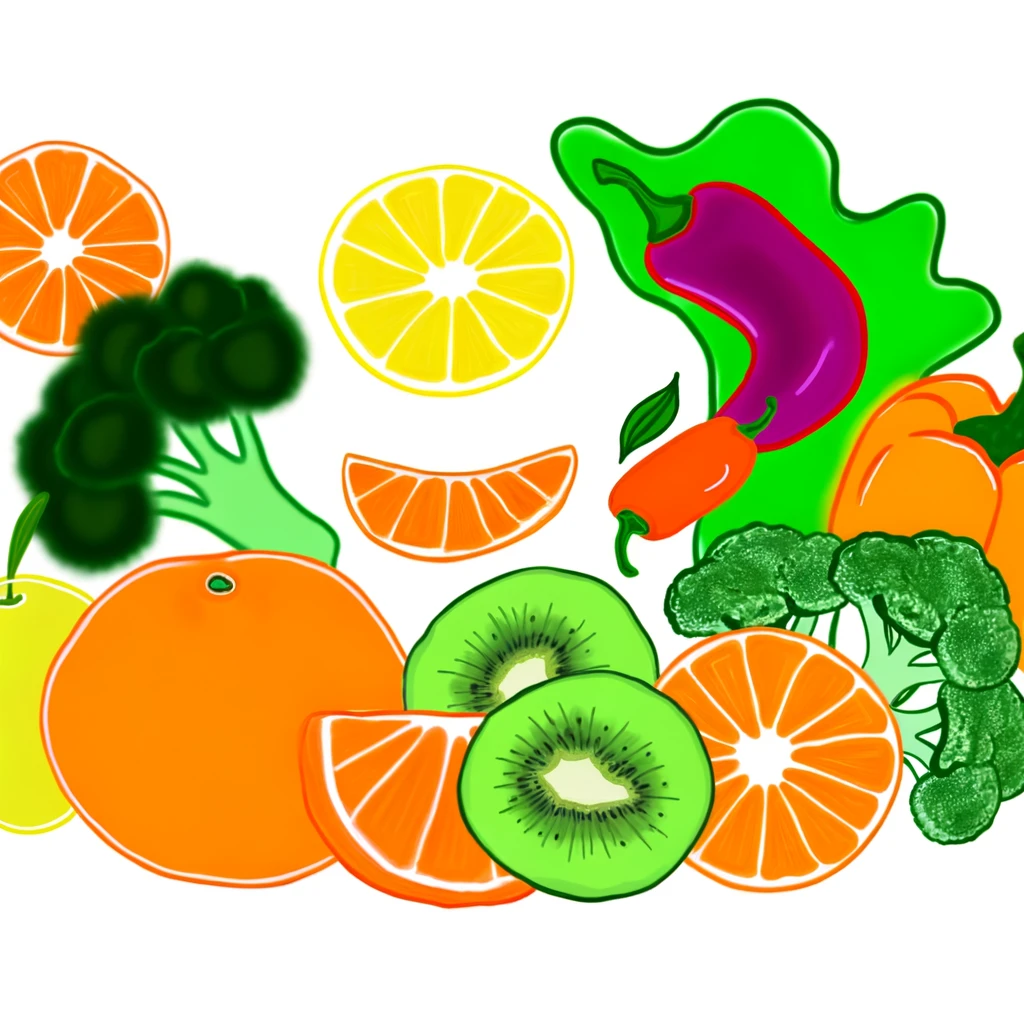 Fruits et légumes colorés riches en vitamine C